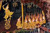 Bangkok Wat Arun - The wall murals inside the ubosot ordination hall illustrate the story of the last ten icarnation of Lord Buddha.  